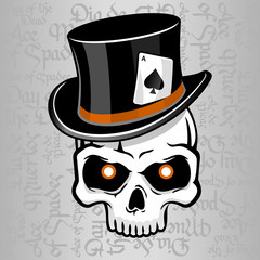 Cylinder hat skull sharpie