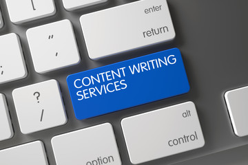 Content Writing Services CloseUp of Keyboard. 3D.