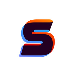 Letter S logo formed by colorful overlay ribbon.