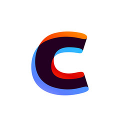 Letter C logo formed by colorful overlay ribbon.
