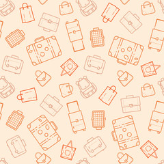 Bags and suitcases seamless pattern