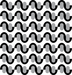 Geometric fun pattern with black and grey shapes wave effect