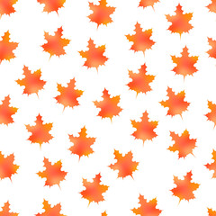 Colorful autumn seamless background with maple leafs. Vector illustration.