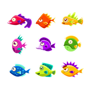 Colorful Cartoon Tropical Fish Collection