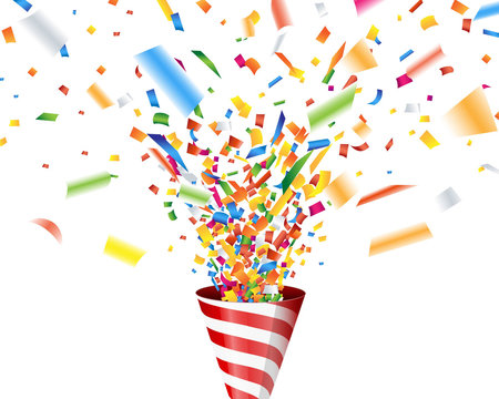 Party Popper With Confetti Vector