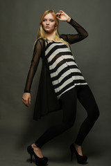 pretty model on grey background