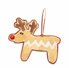 Watercolor christmas toy