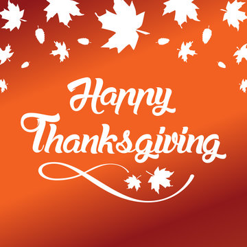 Thanksgiving greeting card with "Happy Thanksgiving" lettering t