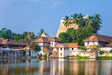 Fototapeta na wymiar Padmanabhapuram Palace in front of Sri Padmanabhaswamy temple in Trivandrum Kerala India
