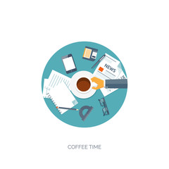 Vector illustration. Flat header. Online news. Newsletter,information. Business, market . Financial report.