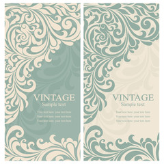 Set of 2 Wedding Invitation card Baroque