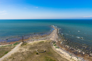 Fototapeta na wymiar Top view on Tahkuna cape, Hiiumaa, Estonia
