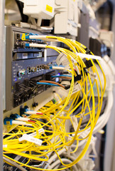 Network equipment with optical fibers