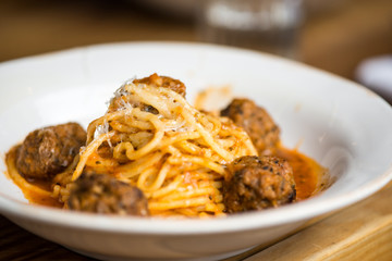 Spaghetti with meatballs