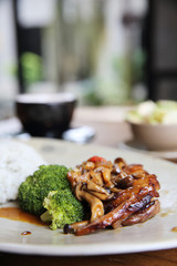 chicken teriyaki with rice