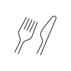 Fork and knife on white background, isolated.