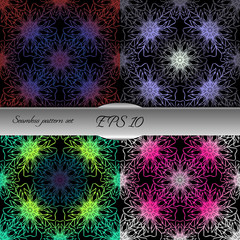 Set of lace-like seamless patterns