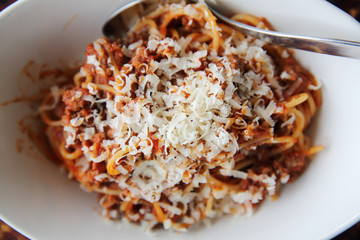 spaghetti bolognese italian food