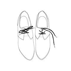 Retro shoes. Hand drawn design. Vector.