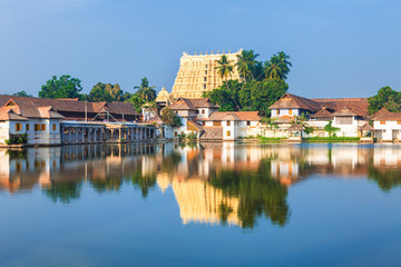 Fototapeta na wymiar Sri Padmanabhaswamy temple in Trivandrum Kerala India