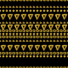 Geometric black and gold seamless pattern