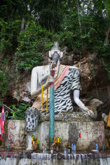 The sculpture of the Buddhist deity