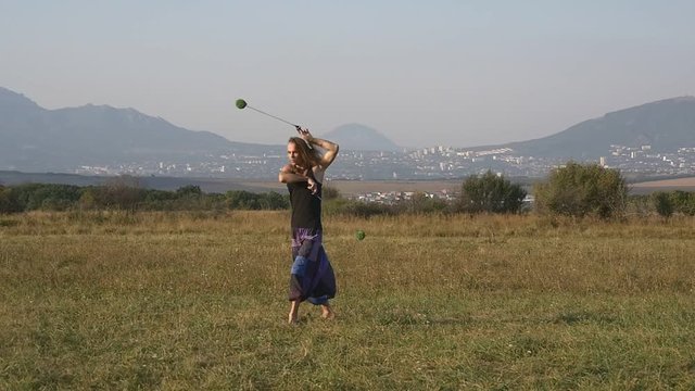 Exercise in poi juggling