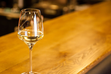 White wine in a bar