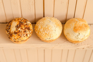 Bakery product. Delicious buns for you. Pastry. Cookie.