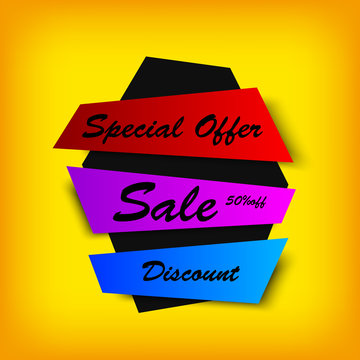 sale colorful banner. Creative discount background. Vector image
