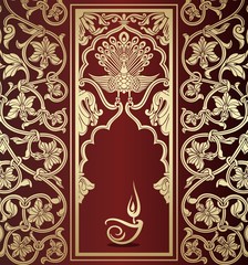 Oil lamp, Diwali greetings , royal Rajasthan, India