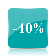 40 percent discount icon