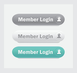 Fototapeta premium Member login.Vector web interface buttons set. 
