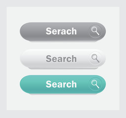 Search. Vector web interface buttons set. 