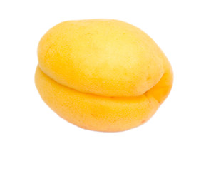 yellow apricots on a white background