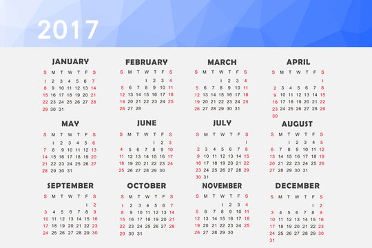 calendar for 2017