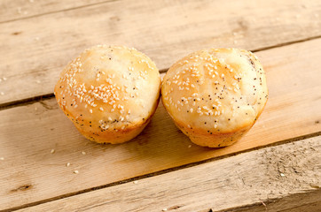 Bakery product. Delicious buns for you. Pastry. Cookie.