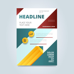 Brochure layout design vector illustration. Cover design for annual report or brochure. Booklet or flyer. Abstract presentation templates. Creative concept in bright colors.