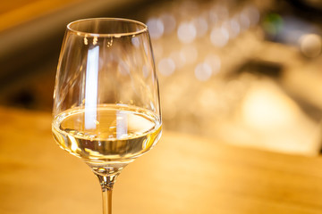 White wine in a bar