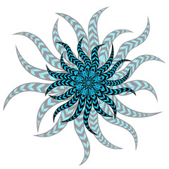 Design beautiful blue vector mandala for tattoo or print