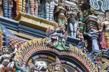 Obraz premium Detail of Meenakshi Temple in Madurai, India