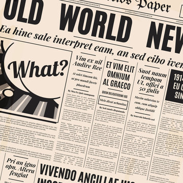 Old newspaper design vector template.