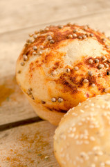 Bakery product. Delicious buns for you. Pastry. Cookie.