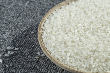 Rice plant on the yellow bowl