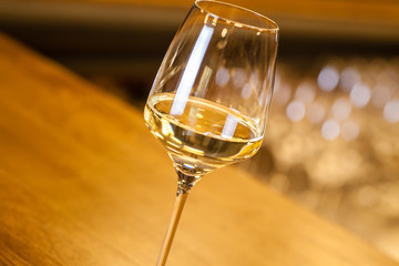 White wine in a bar