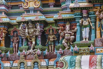 Photo sur Plexiglas Monument Detail of Meenakshi Temple in Madurai, India