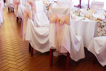 wedding chair with ribbon