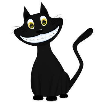 vector illustration of a black cat
