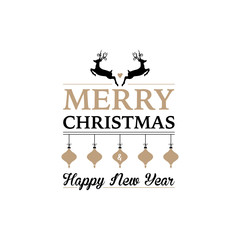 Elegant Christmas Greetings with Christmas Balls and Reindeers