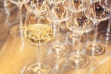 White wine glasses